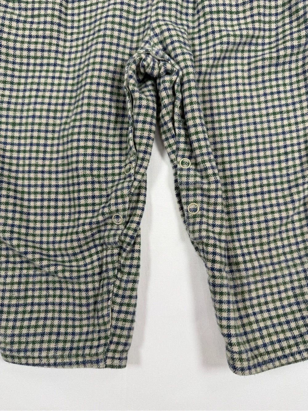 VINTAGE GYMBOREE Boys Plaid Flannel Overalls XS 12-18m 90s Cottagecore Classic
